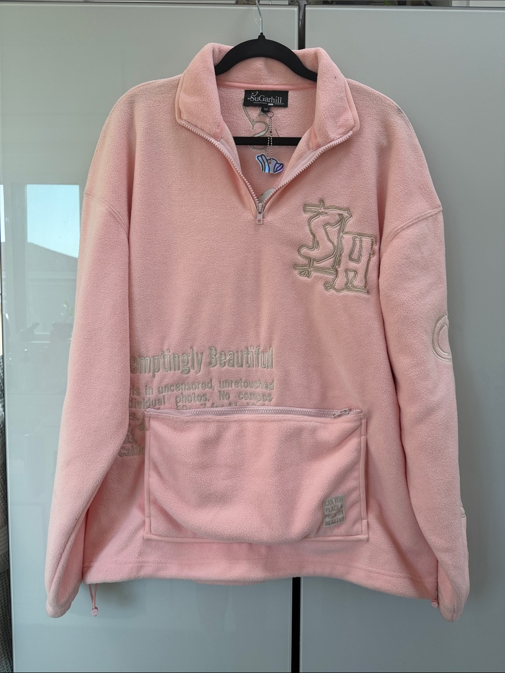 SugarHill artsy, streetwear Pink Quarter-Zip Fleece Pullover